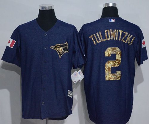 Blue Jays #2 Troy Tulowitzki Denim Blue Salute to Service Stitched MLB Jersey